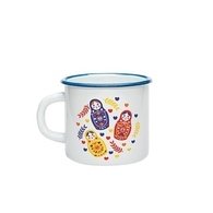 Кружка эмалированная "Три матрешки", 400 мл
