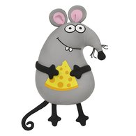 Антистрессовая игрушка "Мышонок с Сыром", 33 см