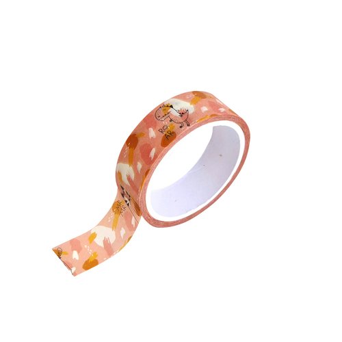 Лента клейкая декоративная Be Smart "Fyr-Fyr" Washi, 15 мм х 5 м, животные