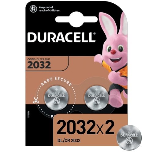 Батарейки Duracell 2032, литиевые, КОМПЛЕКТ 2 шт., в блистере