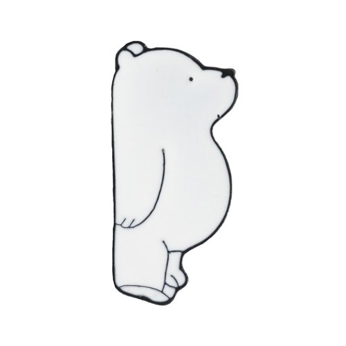 

Металлический значок Krumpy Socks Белый мишка