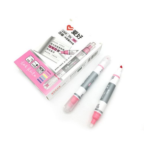 Маркер-выделитель Aihao CF-137/CM-96/CB-261, двусторонний, розовый