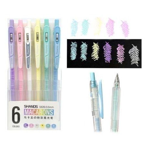 Набор гелевых ручек Shands CH-242 Макаруны S626, 0,5 мм, 6 цветов