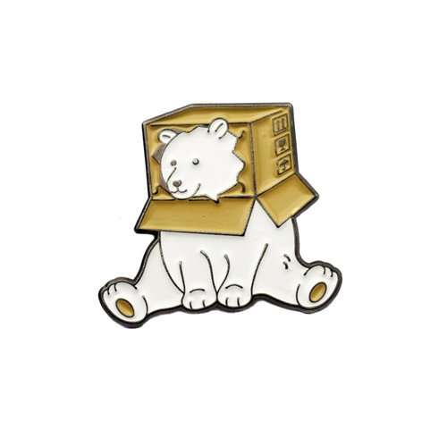 Металлический значок Krumpy Socks Мишка в коробке