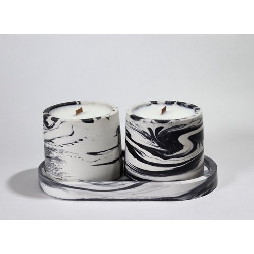 Набор аромасвечей 24 grams Jiffy Удовое дерево, черно-белый, 1160 г