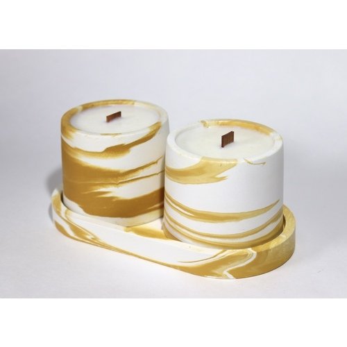 Набор аромасвечей 24 grams Jiffy Лемонграсс-виноград, бело-желтый, 1160 г