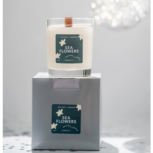 Ароматическая свеча Термальный источник Sea flower salt + Orchid, 250 мл