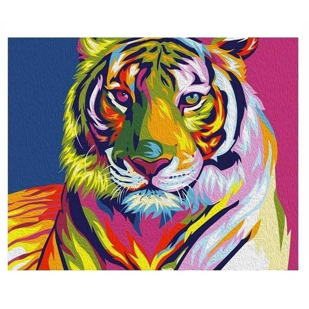 kartina na holste po nomeram raduzhnyj tigr 13 h 16 5 sm