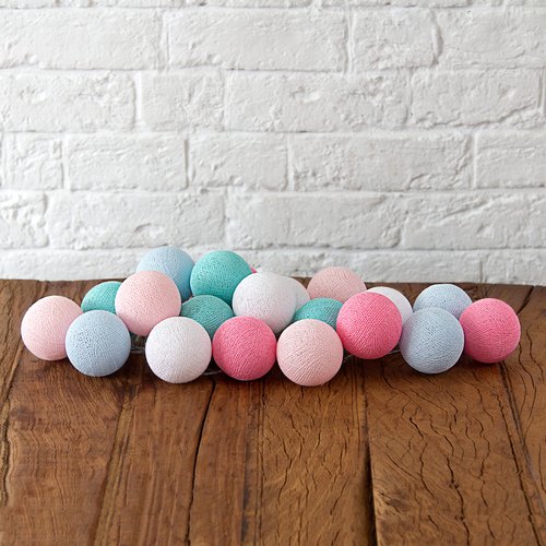 

Гирлянда из хлопковых шариков "Принцесса", на батарейках, 3,5 м