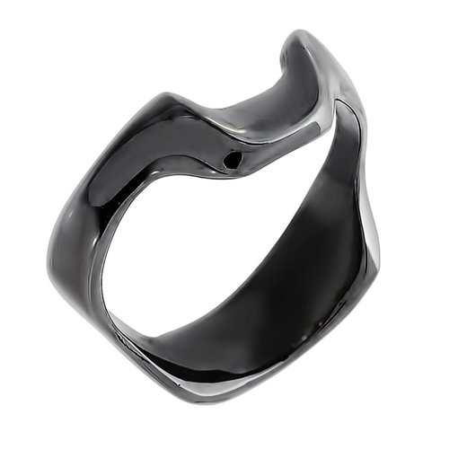 

Кольцо "Double Wave F", 15, черный глянец