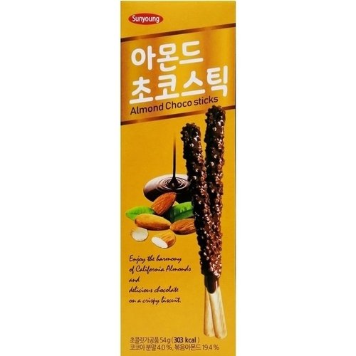 Палочки шоколадные с миндалем Almond Choco Stick 54 г 245₽