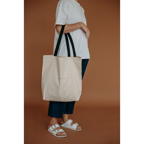 Шоппер СУБТРОПИКИ, светло-персиковый с черными ручками