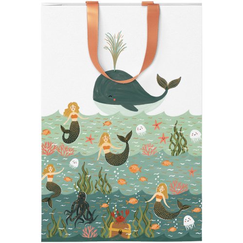 Пакет подарочный маленький Красота в Деталях Русалки, 15 х 22 х 8 см