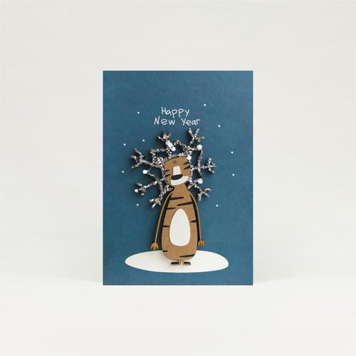 Открытка Тигр-снежинка НГ