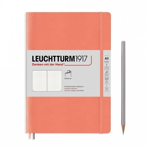 

Записная книжка Leuchtturm А5, в точку, персиковая, 123 страниц, мягкая обложка