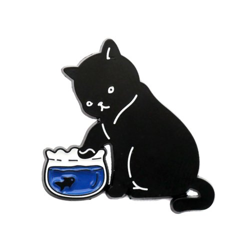 Акриловый значок Krumpy Socks Кот и рыбка