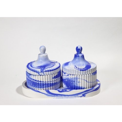 Набор аромасвечей 24 grams Petite Голубые водоросли, бело-синий, 1000 г